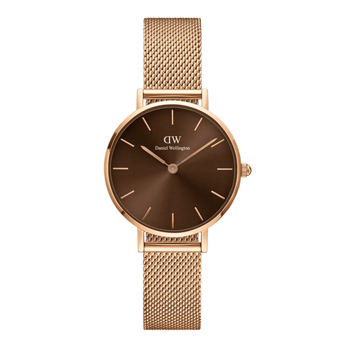 Daniel Wellington Ladies Rose Gold Petite Amber Watch Dw00100477