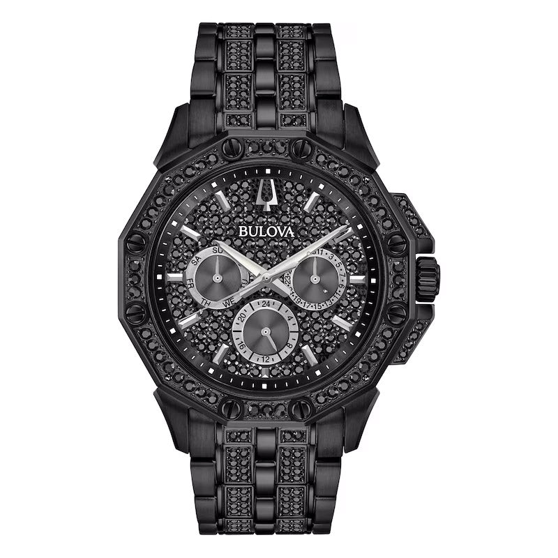 Bulova Crystal Mens Black Watch 98c134