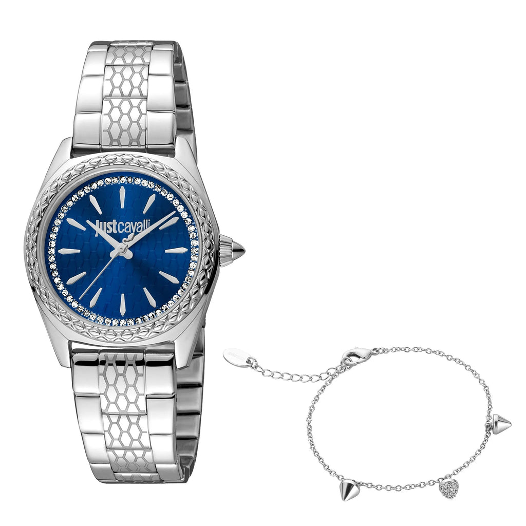 Just Cavalli Fashion Glam Silver Steel Blue