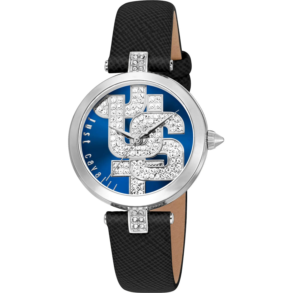 Just Cavalli Maiuscola Leather Black Blue