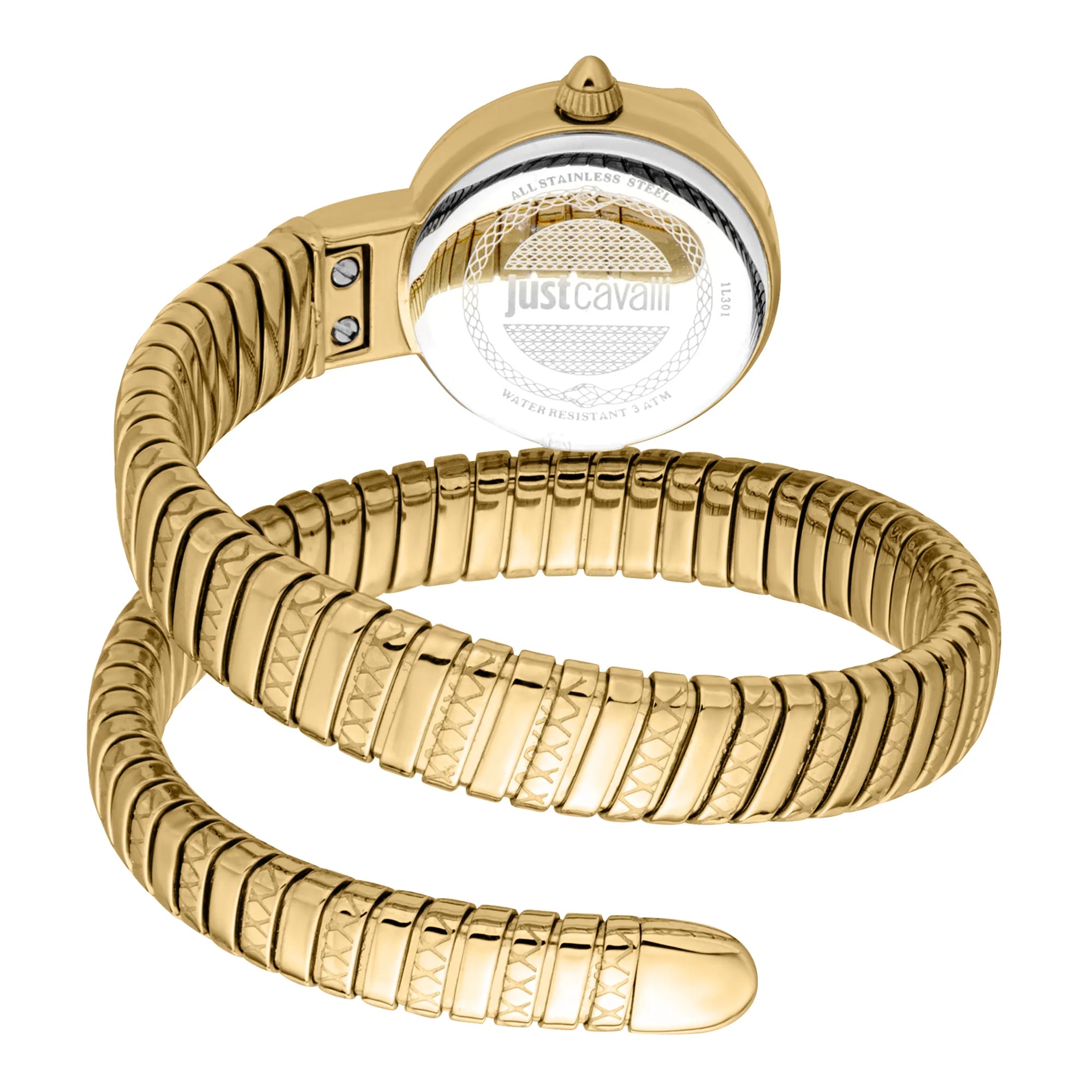 Just Cavalli Cerchio Snake Yellow Gold Silver Grey
