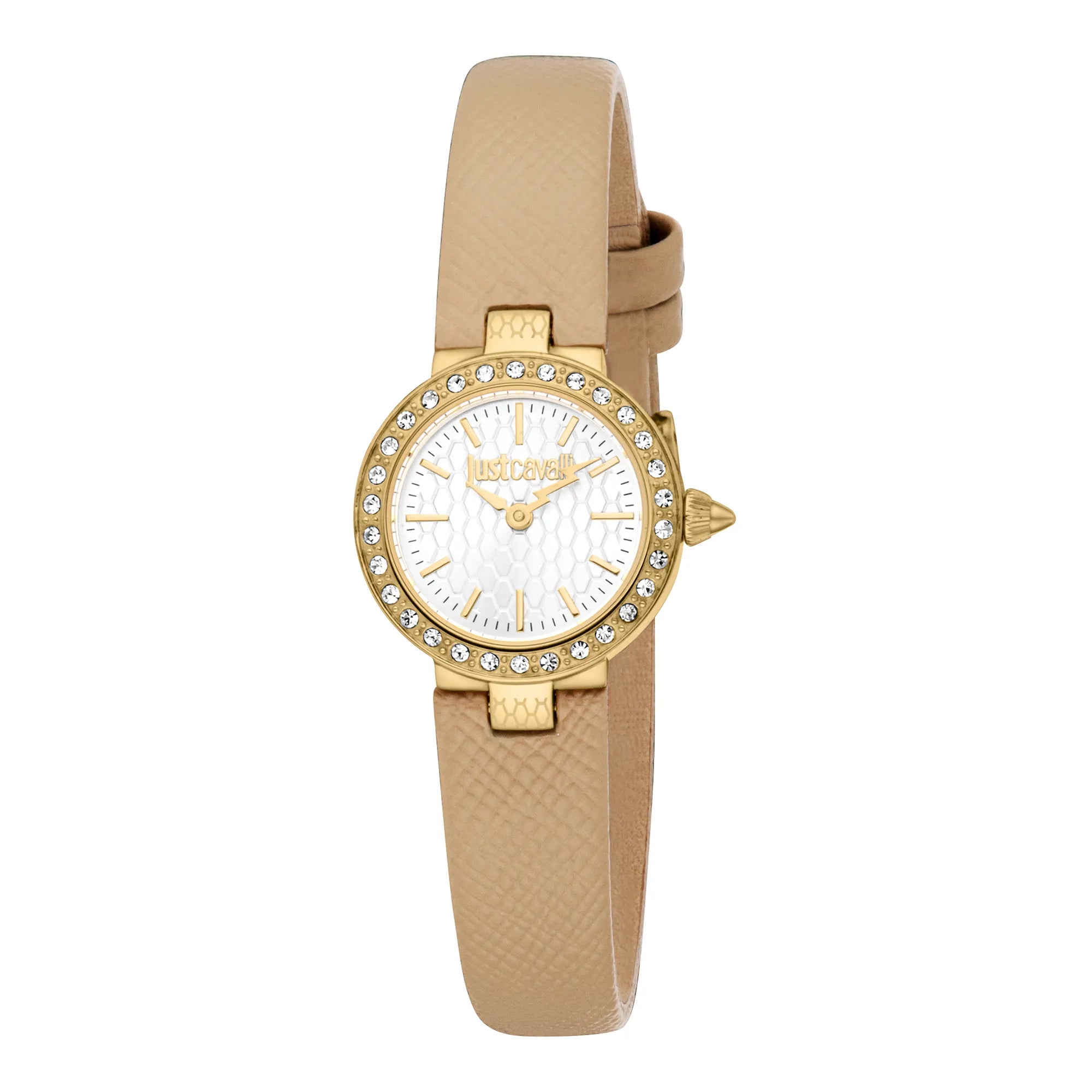 Just Cavalli Serenita Mini Leather Beige YG Silver