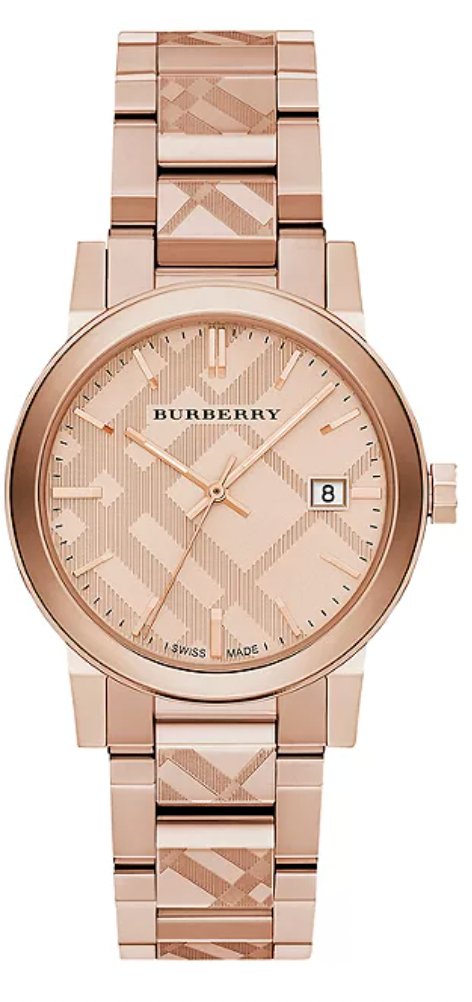 Burberry Unisex Watch The City Engraved Check Watch Bu9039