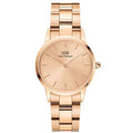 Daniel Wellington Ladies Rose Gold Iconic Link Unitone Watch Dw00100401
