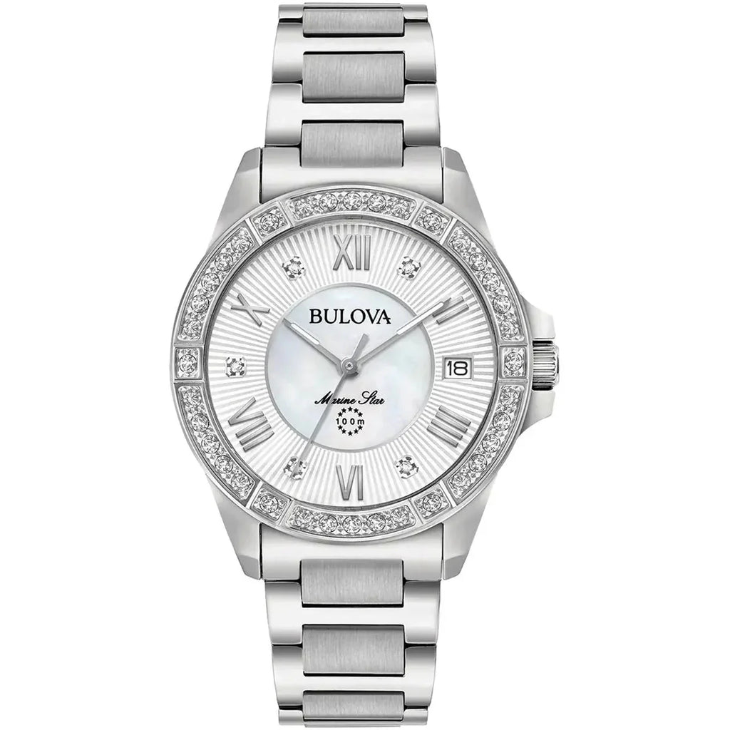 Bulova Marine Star Ladies Silver Watch 96r232