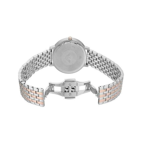 Emporio Armani Ar11113 Ladies Silver Rose Gold Watch