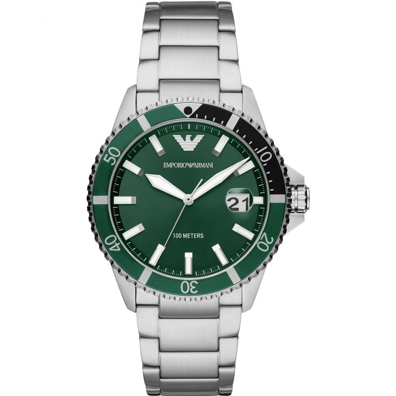 Emporio Armani Ar11338 Men S Diver Steel Watch