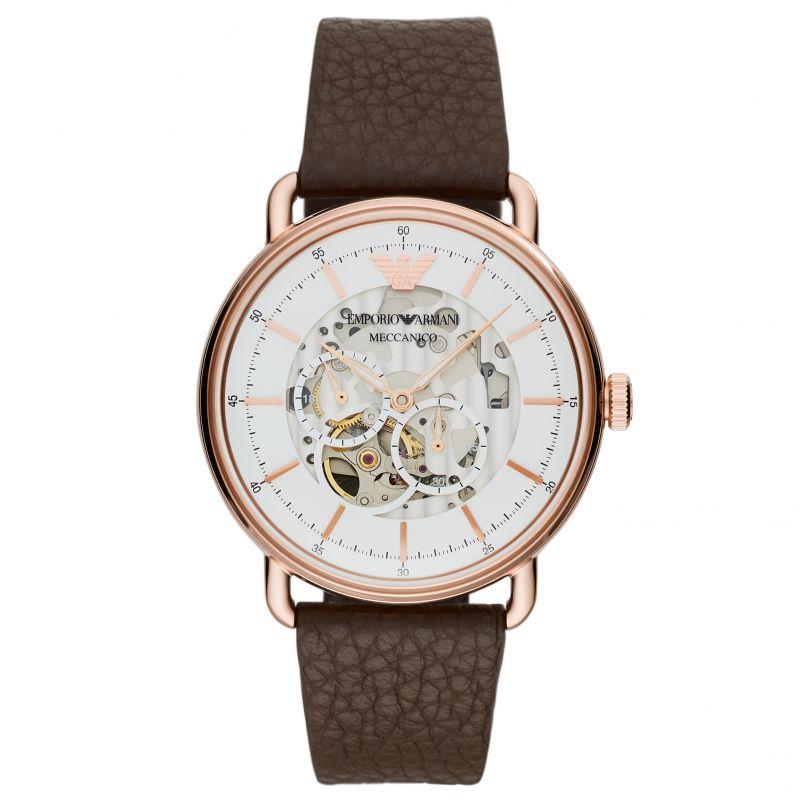 Emporio Armani Ar60027 Men S Automatic Meccanico Skeleton Watch