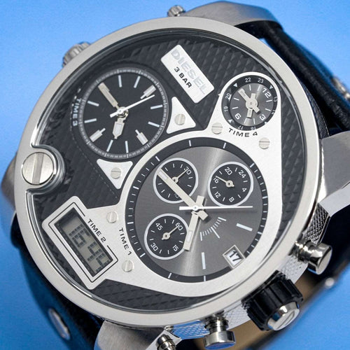 Diesel Dz7125 Men S Chronograph Big Daddy Silver Black Watch