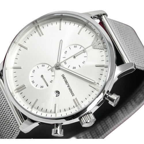 Emporio Armani Ar0390 Men S Chronograph Steel Watch