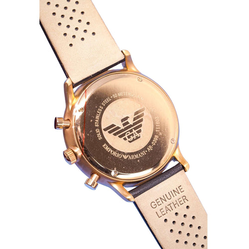 Emporio Armani Ar0398 Men S Classic Gianni Chronograph Rose Gold Watch