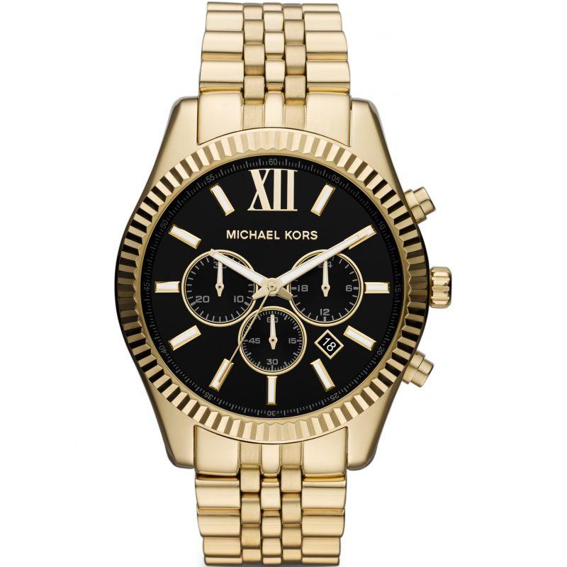 Michael Kors Mk8286 Men S Lexington Gold Tone Chronograph Watch
