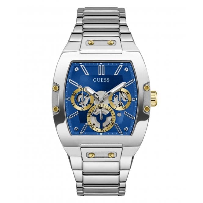 Guess Gents Phoenix Silver Tone Watch Gw0456g5