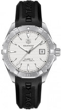 Tag Heuer Aquaracer Caliber 5 White Dial Black Rubber Strap Watch For Men Way2111 Ft8021